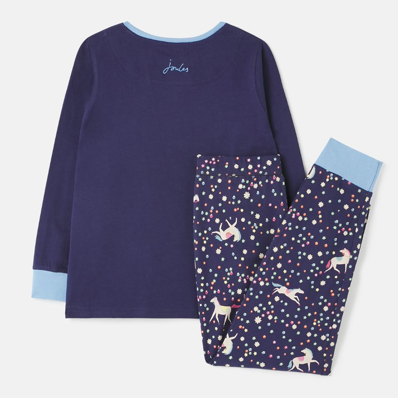 Joules Sleepwell Pyjama Set - Blue Horse Ditsy -1